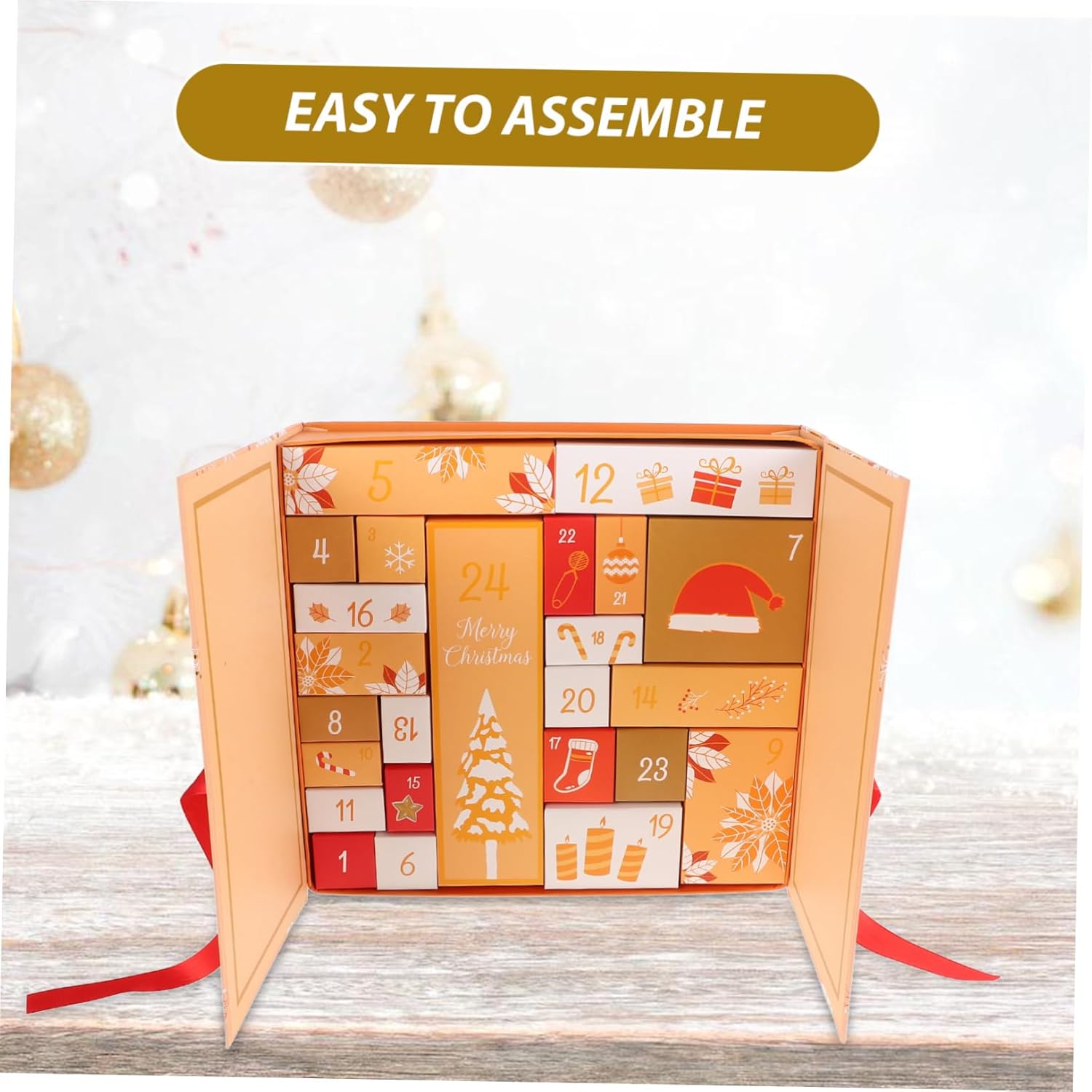 DIY Christmas Advent Calendar Boxes Sturdy Cardboard Countdown Boxes for Holiday Fun for and Party Favors