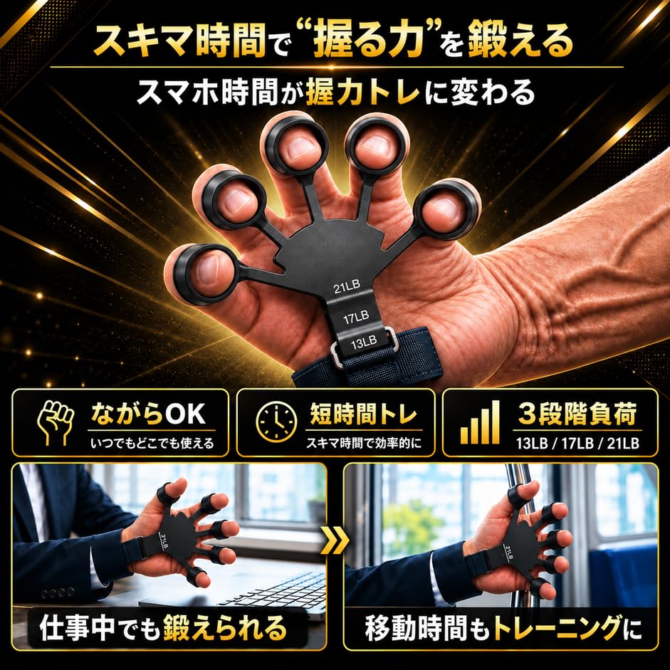Amazon | Catsobat ハンドグリップ パワーフィンガーグリップ 2個