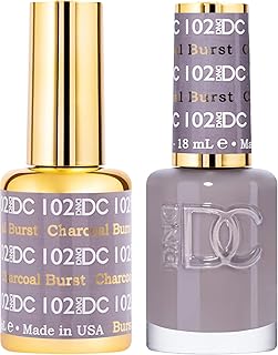 DND Gel Polish Set, Gray Collection, UV/LED GelPolish and Air Dry Nail Lacquer, Matching Chip-Free Polish Duo, 0.5 Fl Oz Each
