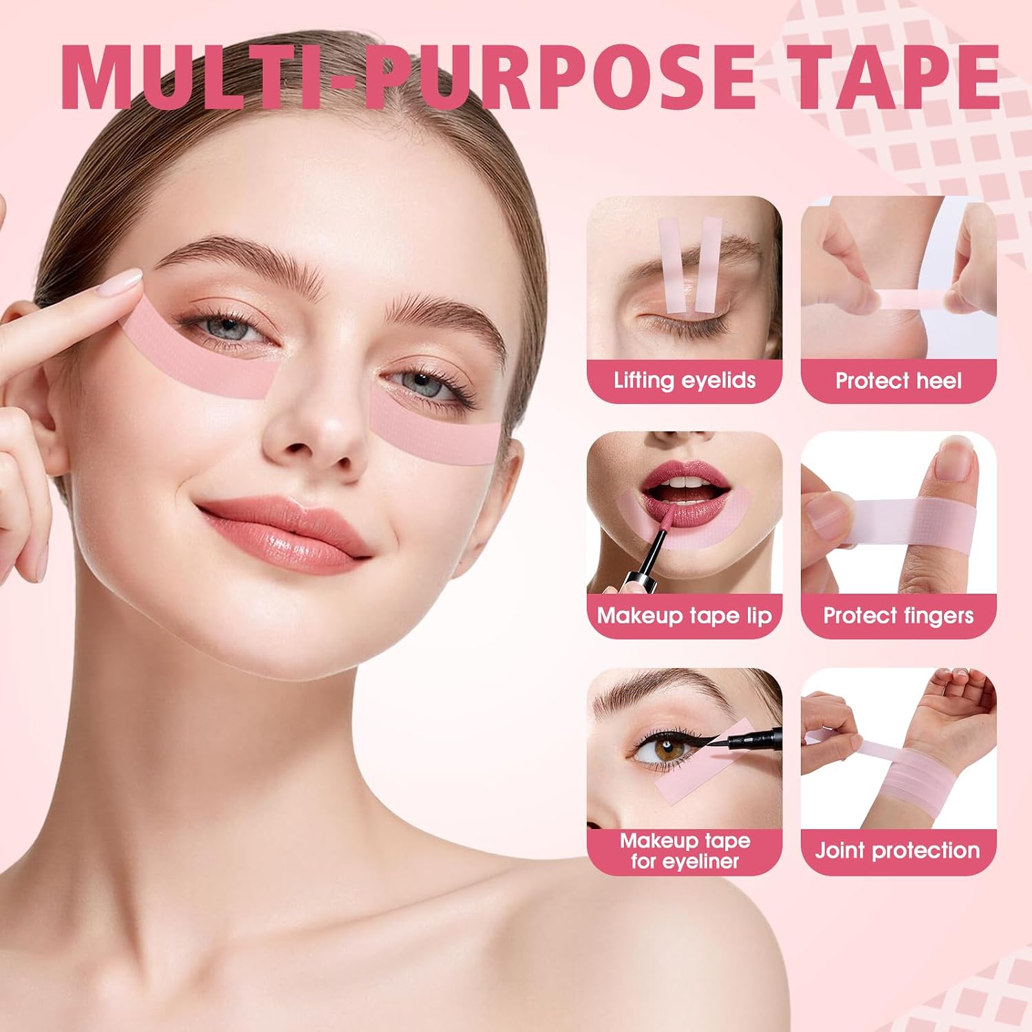 20 Rolls Pink Lash Tape for Eyelash Extensions, Breathable PE Micropore Eyelash Tape, Low Irritation Lash Extension Supplies for Salon and Home Use, 0.47 x 10 Yd