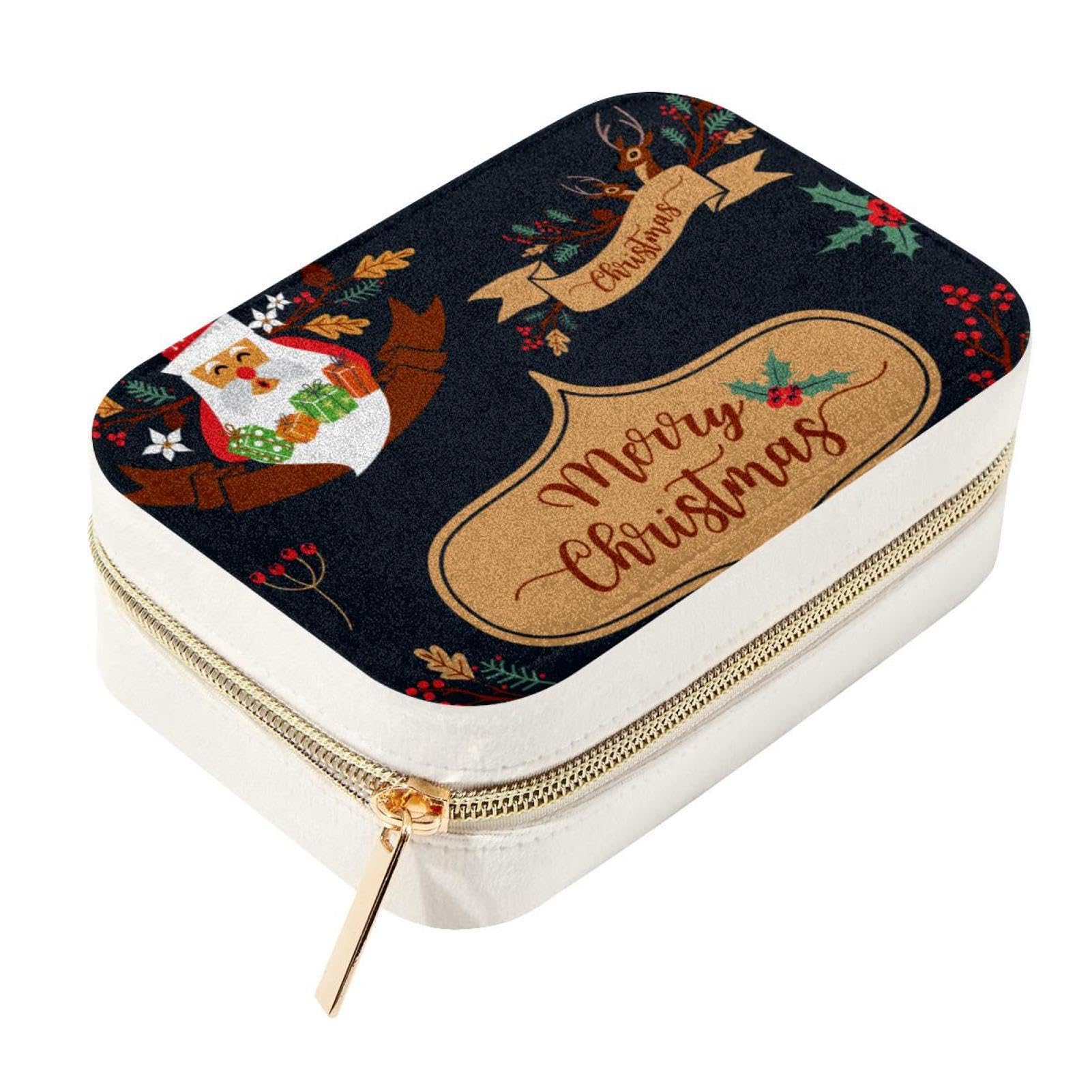 Boîte à bijoux de voyage portable en velours pour bagues et colliers