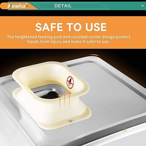 Miniatura 3 de Newhai Máquina cortadora de carne mejorada, cortadora de carne eléctrica comercial de 0.197 in, máquina de corte triturada, acero inoxidable 350