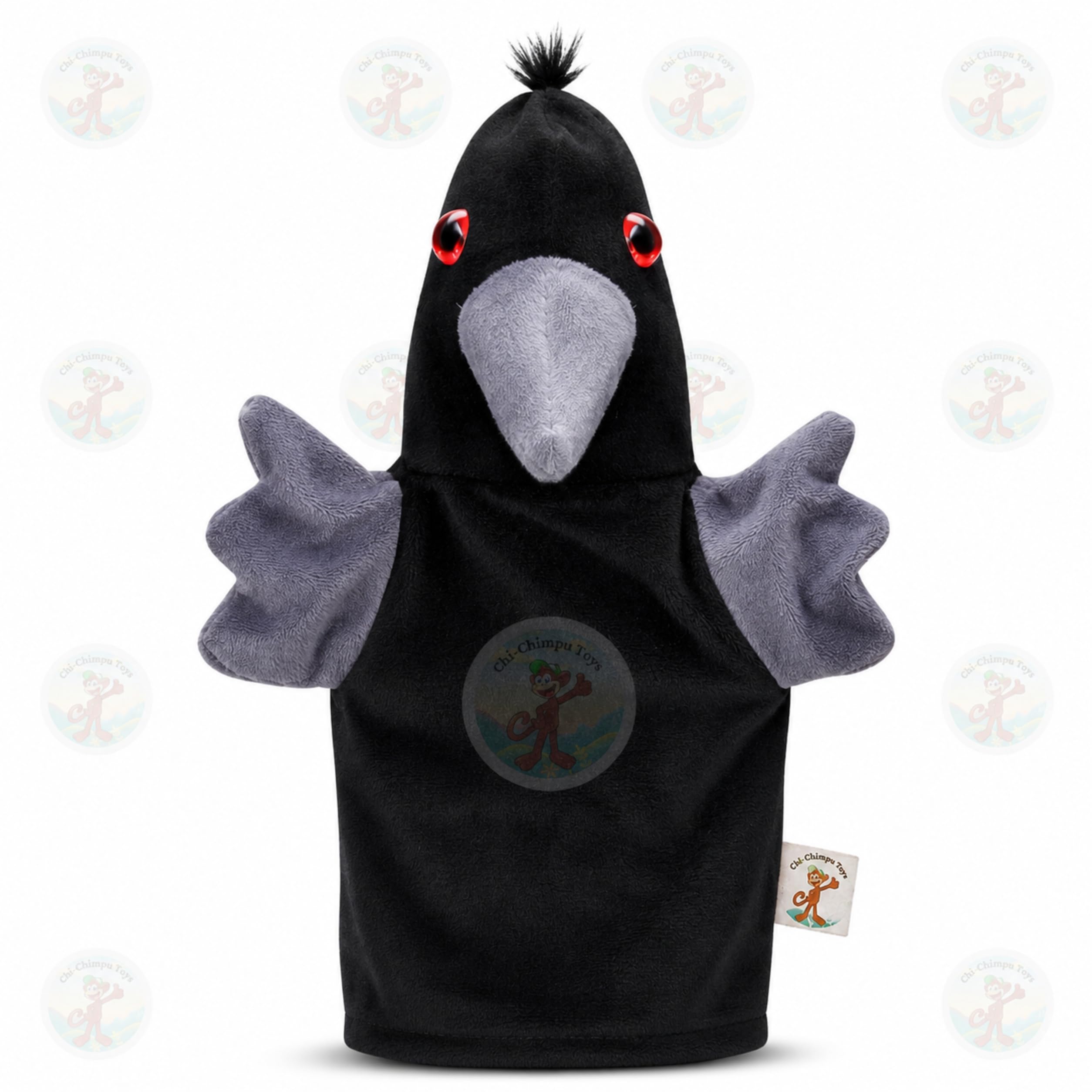 Crow Hand Puppet for Kids | Soft Plush Animal Puppet | Storytelling, Role Play, Preschool Learning Toy | Interactive Educational Puppet for Boys & Girls-image-20