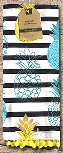 Miniatura 2 de Juego de 4, toalla de cocina decorativa 100% algodón con diseño de pompón de piñatoalla de té para boda, baby shower, decoración del hogar