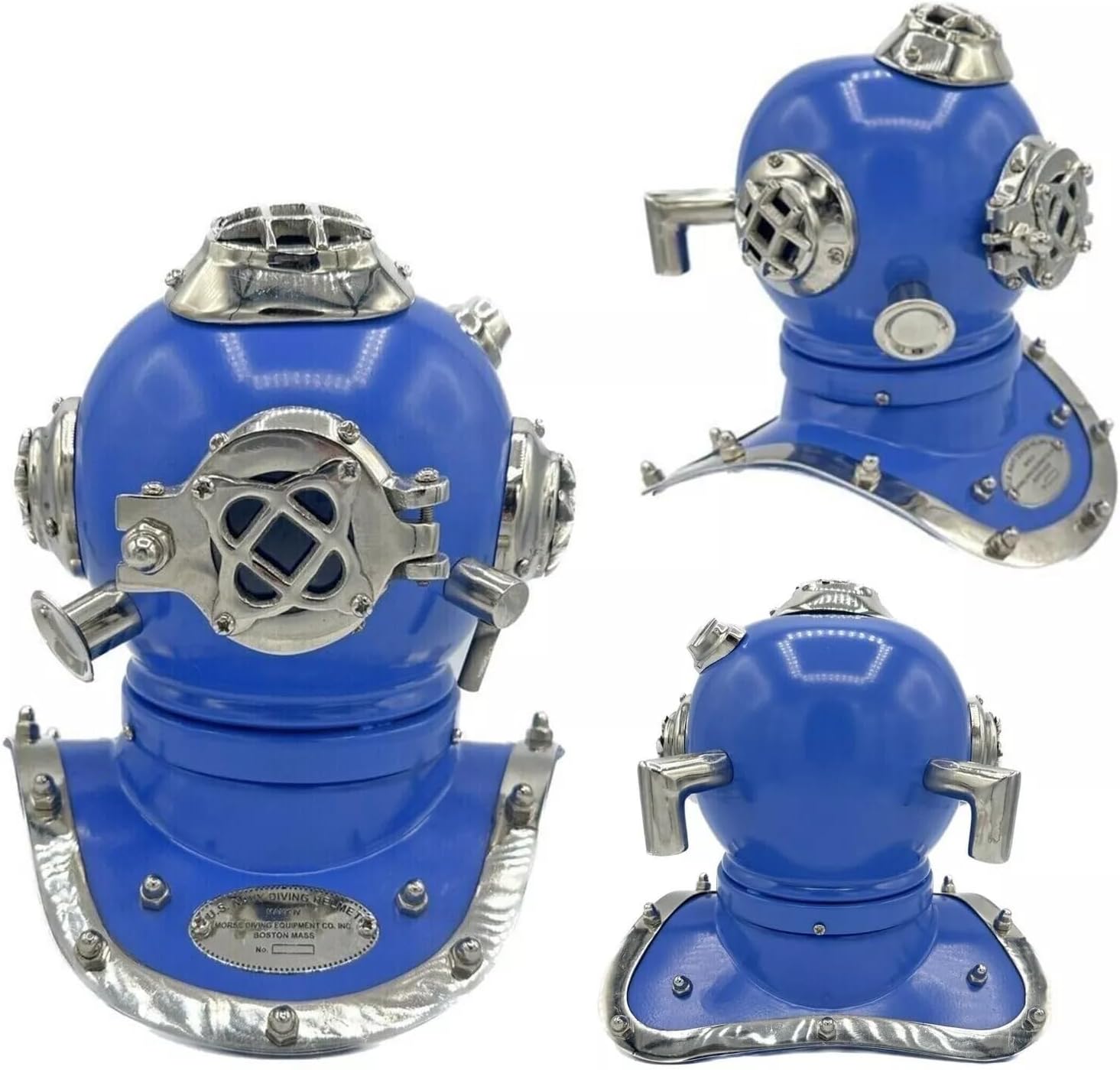 Generic 8"" Mini diving helmet divers Marine scuba Miniature unique item blue finish shine nautical gift item, Retro Cop