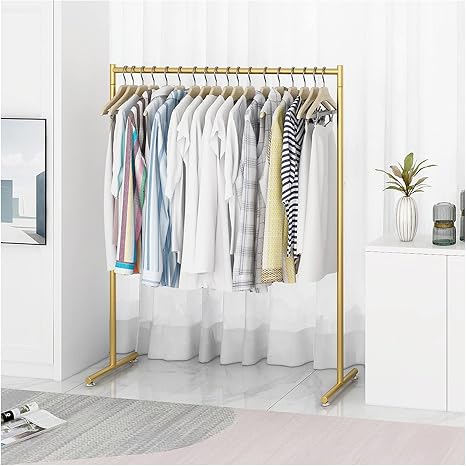 Amazon ハンガーラック おしゃれ 高さ160cm 頑丈 大容量 パイプハンガー はんがーらっく 洋服ラック 部屋 押し入れ Color Gold Size 100cm ハンガーラック オンライン通販