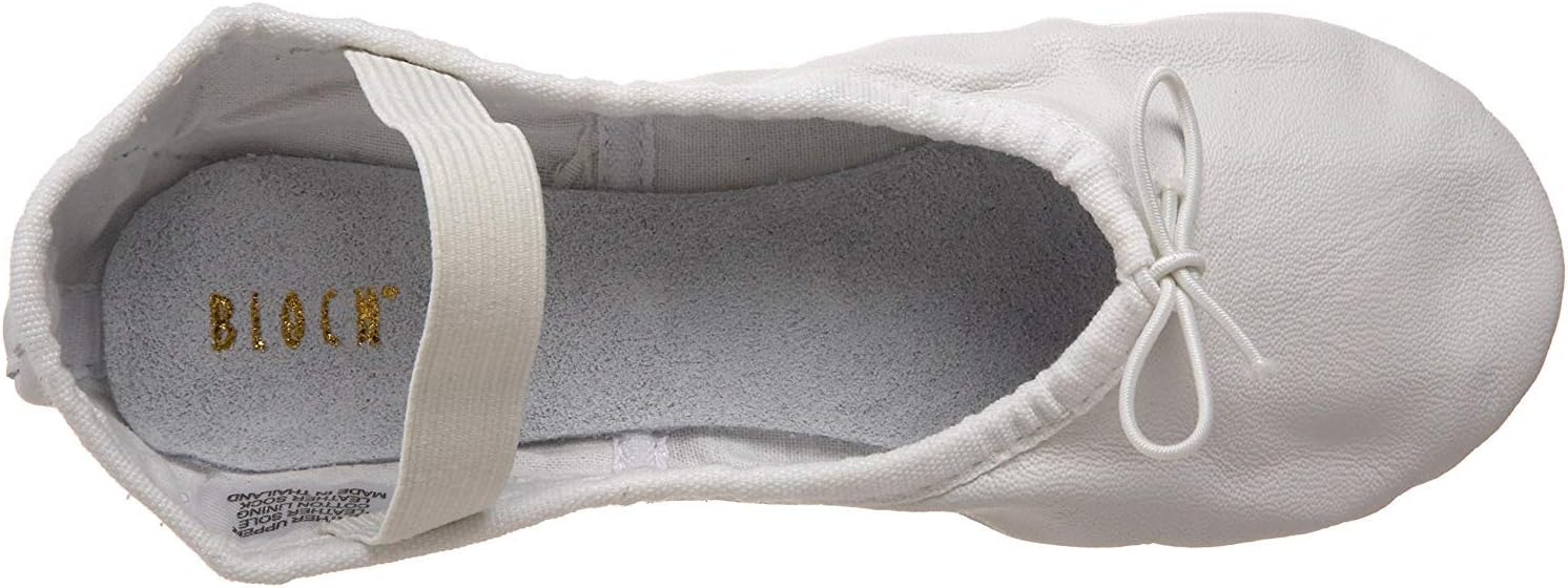 Bloch Dance Girl's Dansoft Full Sole Leather Ballet Slipper/Shoe, White, 12 E US Little Kid - Image 4
