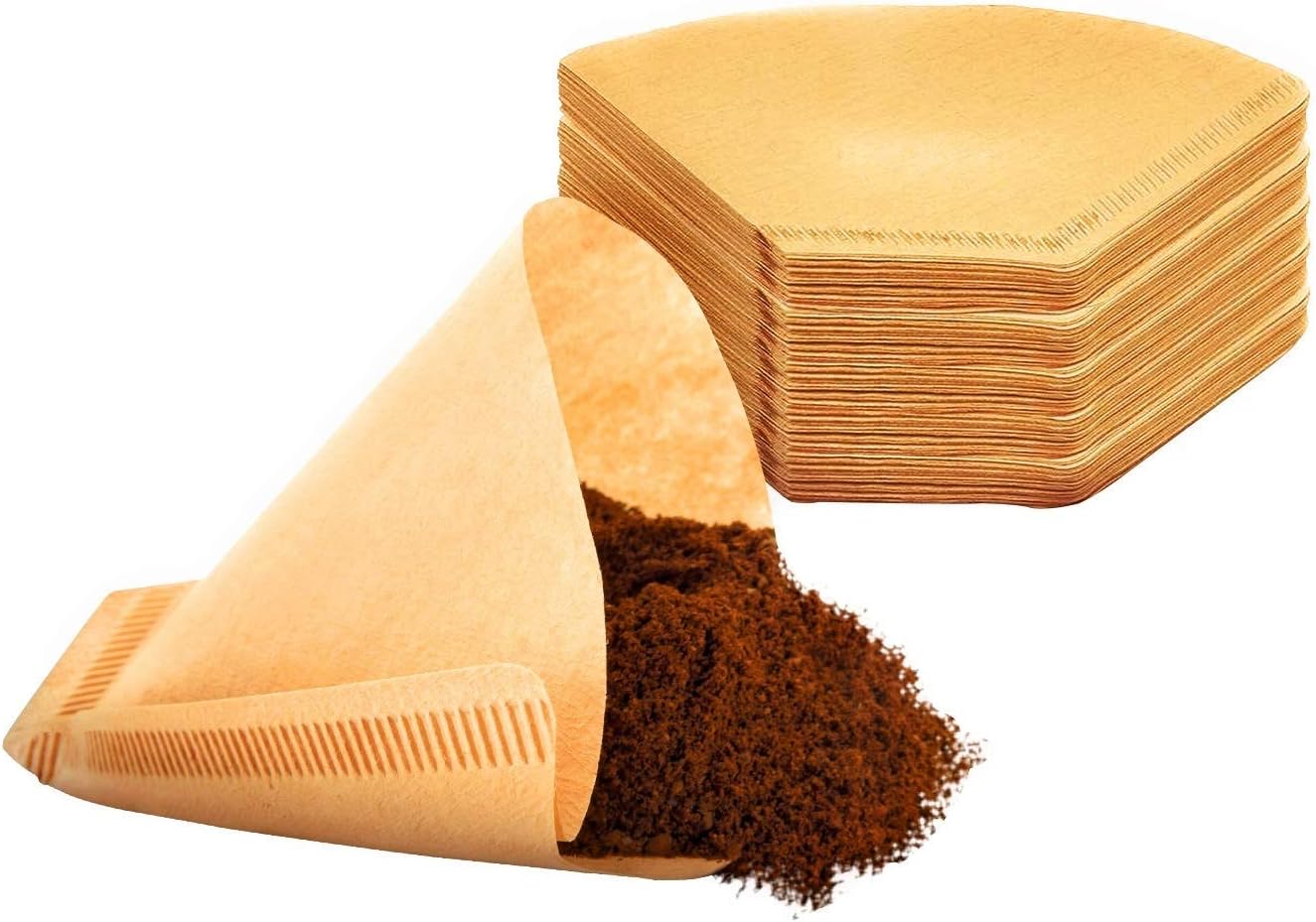 #4 Cone Coffee Filters - Disposable Tan Colored Natural Paper Pulp Filters - 110 Count