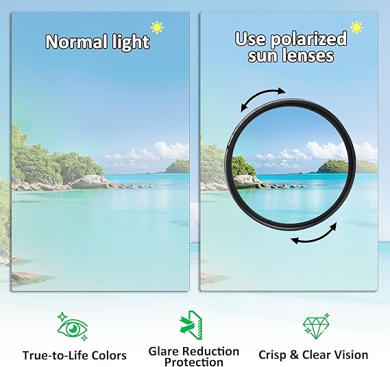 Adjustable Tint Sunglasses - 1-9 Gears Round Polarized Glasses with Manual Tint Control & Built-in ND Filter