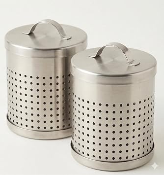 2li B y k Boy Metal  ay S zgeci Seti 7 x 6.5 cm - Paslanmaz  elik Demlik ve Kupa Filtresi 2 Adet
