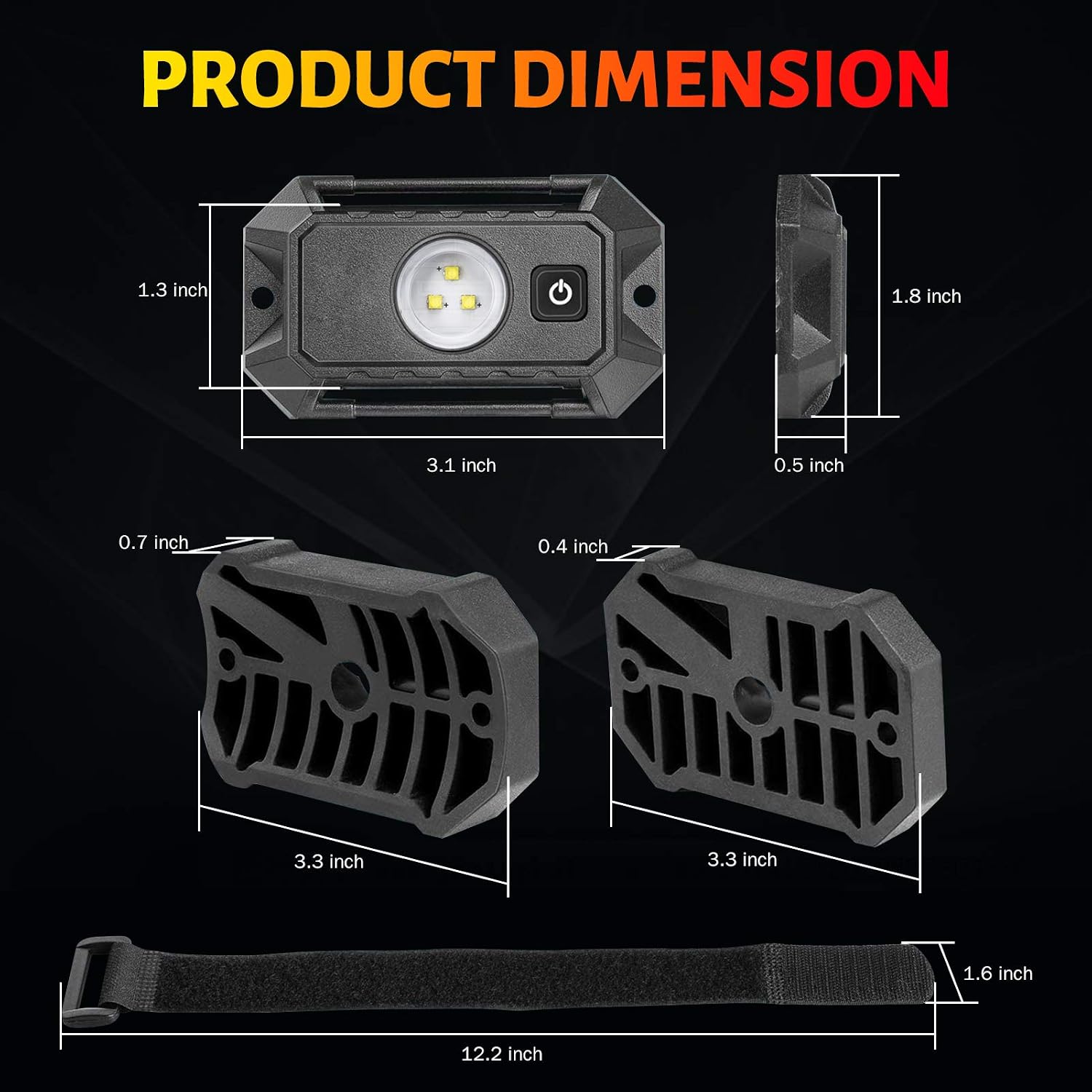 YCHOW-TECH UTV Interior Light, Universal Interior Dome Light Roll Bar Mount LED Lights Utility Roll Cage Lights for UTV Polaris RZR ATV Can-Am Kawasaki Truck Car Off Road Cab - White