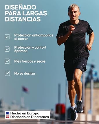 DANISH ENDURANCE Running Socks Men, Non-Slip, Anti-Blister Socks, Men and Women, 5 Pack
