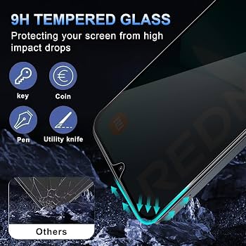 Kit Protection écran Xiaomi Redmi 15C - 2 Verres Trempés Anti-espion + 2 Protecteurs Caméra, Dureté 9H