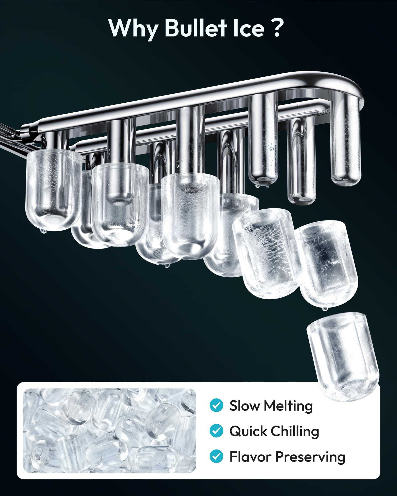 EUHOMY Máquina de cubitos de hielo de acero inoxidable, 24 cubitos de hielo en 13 minutos, 24 kg/24 h, máquina de hielo autolimpiable de 3,2 L con pala de hielo y cesta Blanca