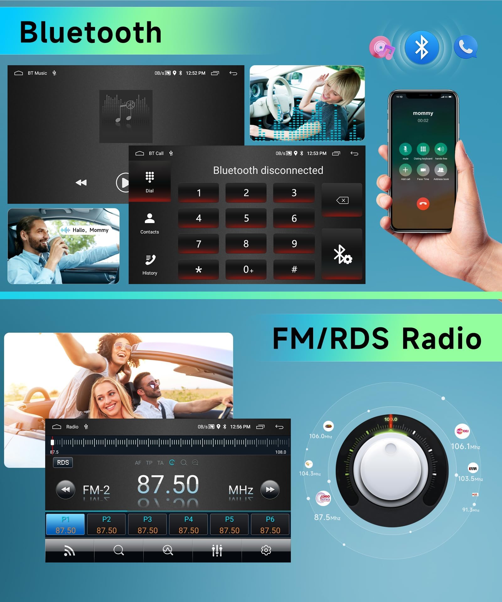 Podofo 10 Zoll Android Auto Radio Für VW Skoda Octavia 2007-2013 - Wireless Carplay & Android Auto