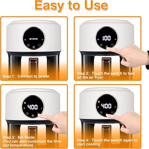 Miniatura 9 de Freidora de aire de vidrio de 4.7 cuartos de galón, freidora de aire de vidrio visible de 360 no tóxica, modos de cocción preestablecidos 6 en 1,