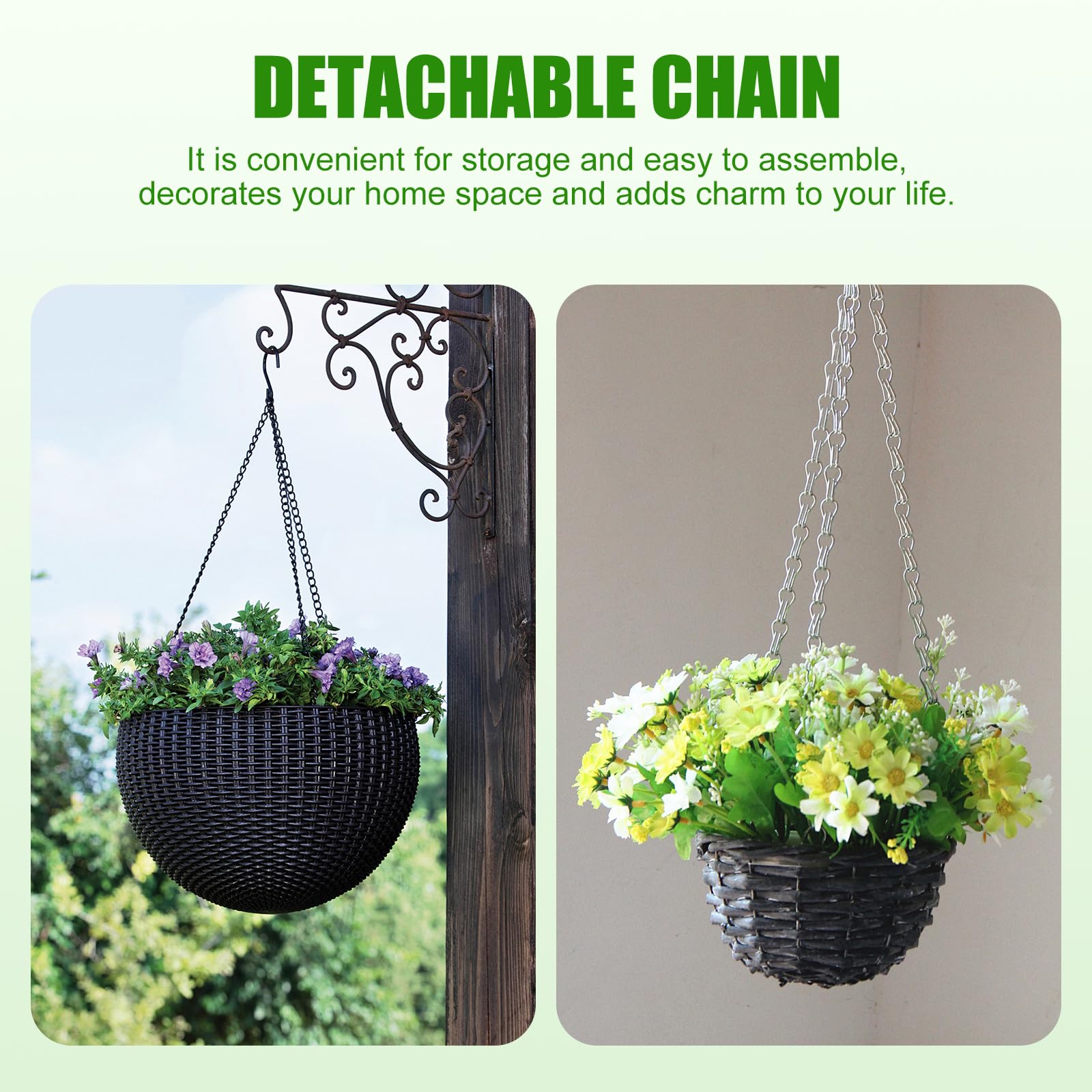 6pcs Hormores De Jardín Doble Gancho Cadena Colgando Para Flores Comederos De Pájaros Ajuste Del Techo Longitud