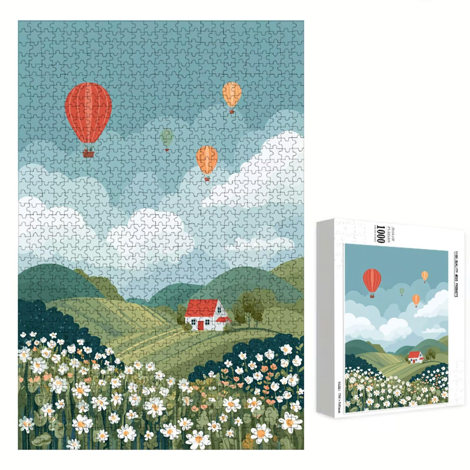 Puzzle 2000 sztuk - Kwiatowy i Górski - Trwałe drewniane puzzle z literami na plecach - 75 x 105 cm - Kreatywne hobby bez kurzu - Artykuł kolekcjonerski i 14 lat w ponad P3#1329