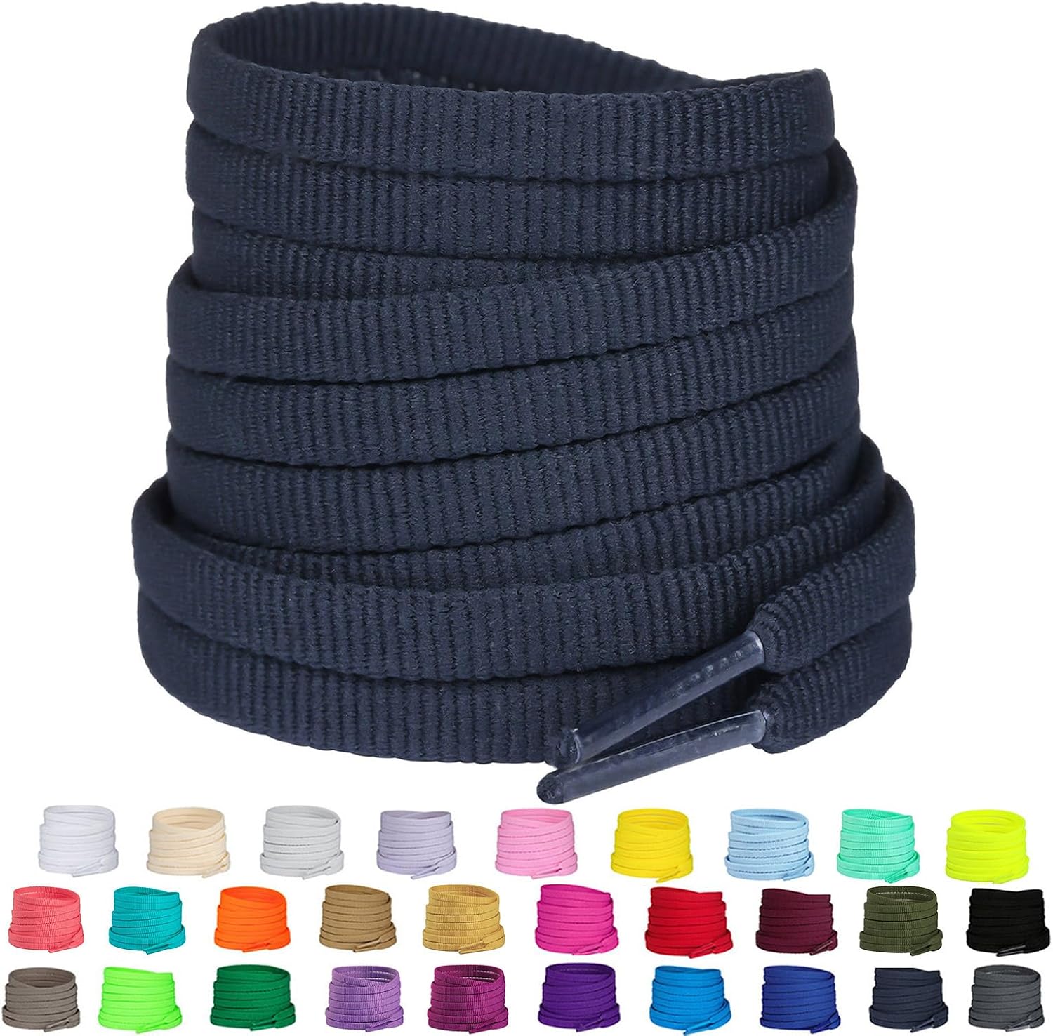 Cordones planos para calzado deportivo 2 pares azul marino 43 pulg
