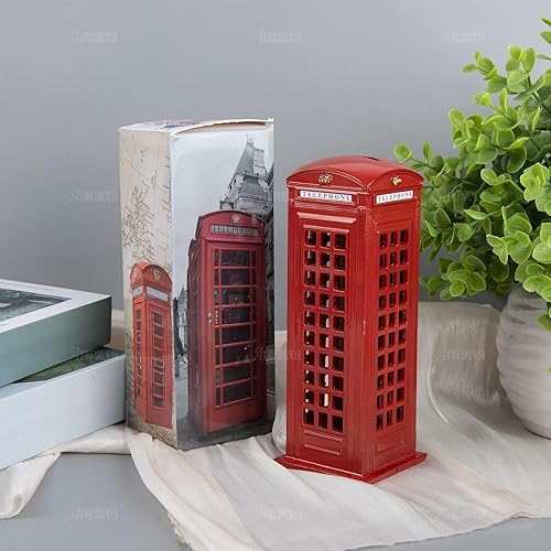 Miniatura 5 de AUEAR, Caja modelo de moneda del dinero de la hucha de la cabina telefónica de Londres de 7 pulgadas para la decoración del hogar