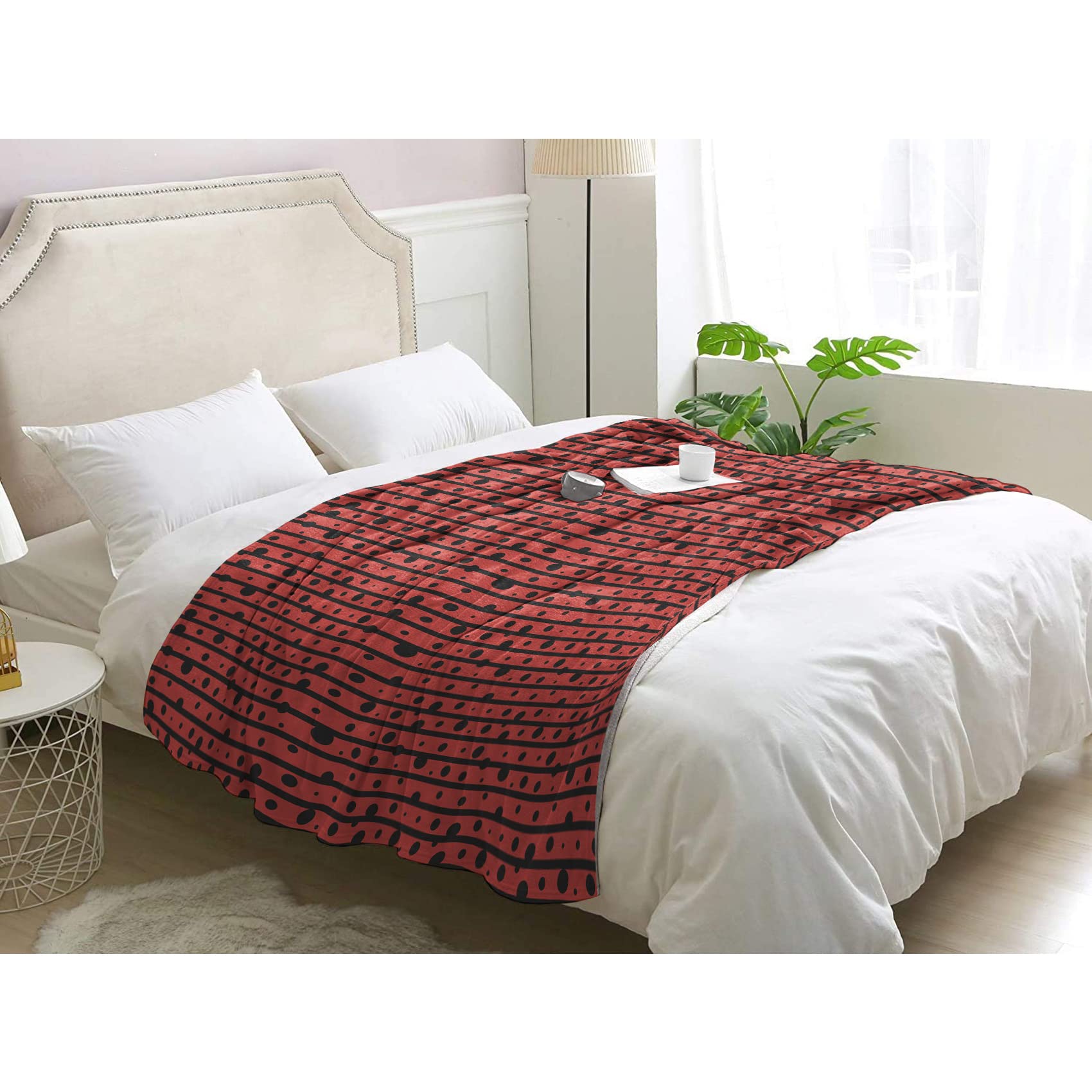 Plaid Lit Hiver BUKITA Couverture Polaire Flanelle Douce Haute Qualité 220x240