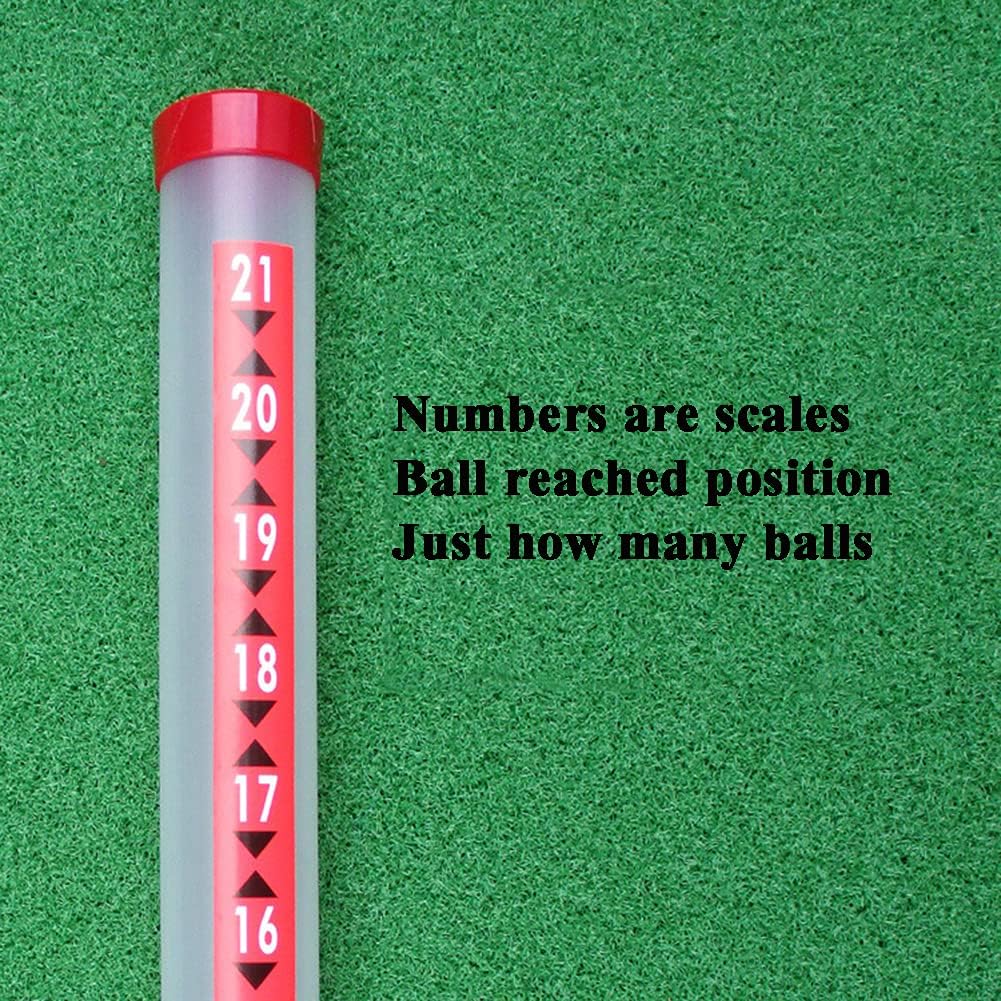 Golf Ball Picker Shag Tube Plastic with Ball Release Retrievers Collector Grabber Picker Pick Up Sucker Tool Golf Ball Retriever, Plastic Stick Can Hold 21 Balls for Practicing Training,Black