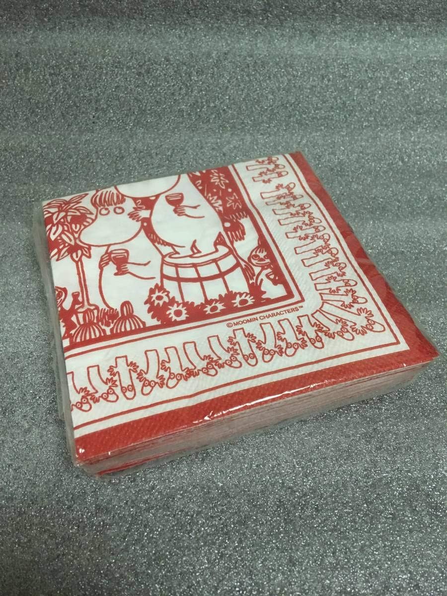ムーミン カフェ ショップ ペーパーナプキン Mc パーティ リトルミイ 未使用 スナフキン 赤