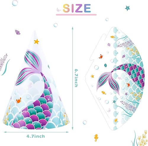 Miniatura 2 de WERNNSAI Sombreros de Fiesta de Cumpleaños - 12 Piezas Suministros de Fiesta de Cumpleaños Sombreros de Cono con Diademas Sombreros de Papel