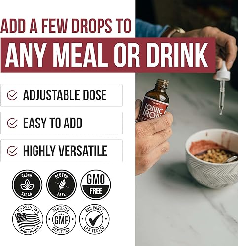 Miniatura 3 de Suplemento iónico de hierro líquido (236 porciones) - La tasa de absorción más alta permite dosis más pequeñas y menos problemas estomacales -