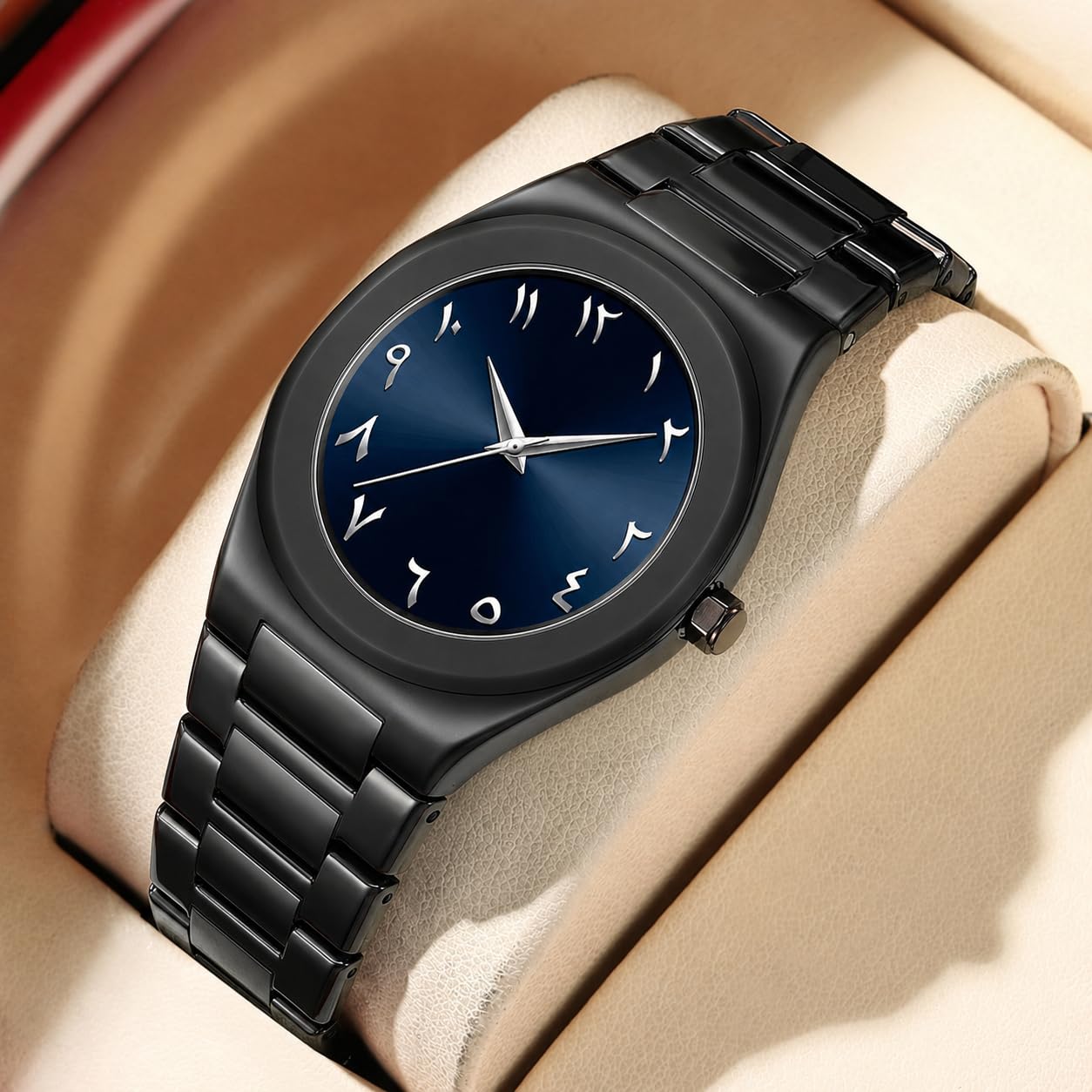 Gosasa Orologio da uomo al quarzo con numeri arabi mediorientali dal design elegante in acciaio inossidabile impermeabile Business Casual orologio da polso