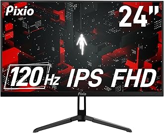 Pixio PX246 Wave 24 inch 120Hz Refresh Rate FHD 1080p Resolution IPS Panel 4ms GTG Response Time Gaming Monitor with Adaptive Sync