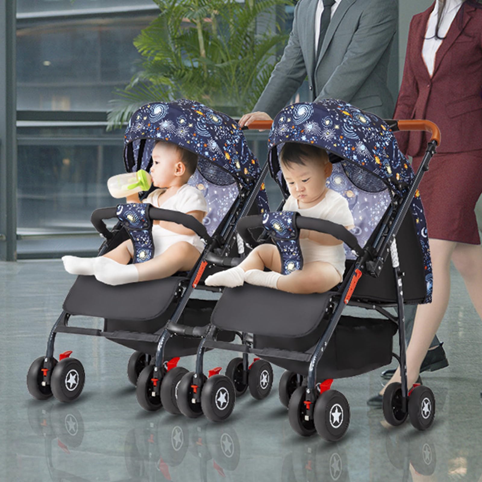Lot de 3 connecteurs de poussette, double connecteur pour poussette, s'adapte à la plupart des poussettes, deux poussettes en une double prise de poussette