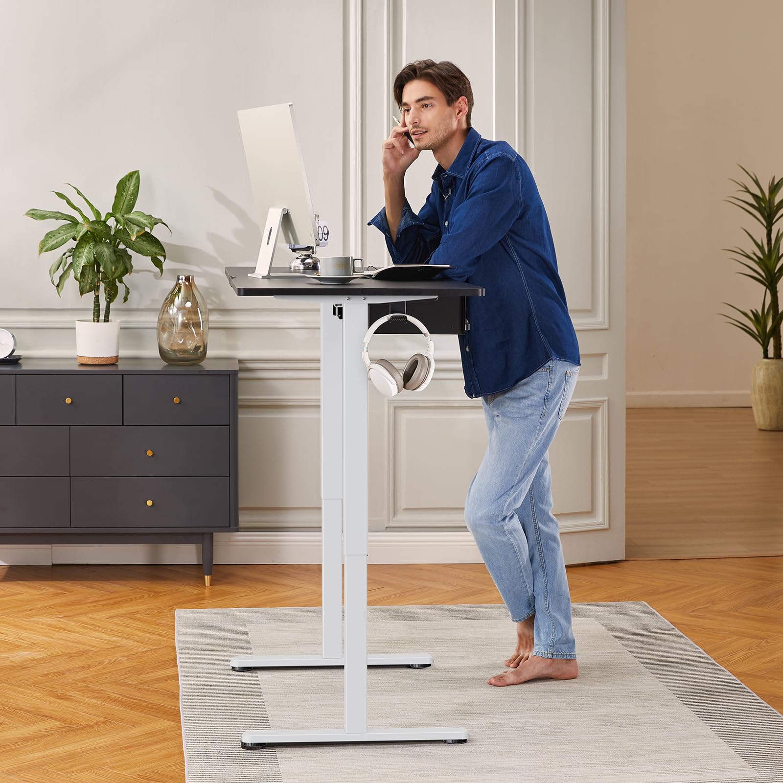 ErGear Höhenverstellbarer Schreibtisch Gestell mit 4 Memory-Steuerung | Höhenverstellbar Tischbeine, Ergonomische Stehpult Basis, robustes Stahlgestell, einfache Montage, 4 Memory-Steuerung