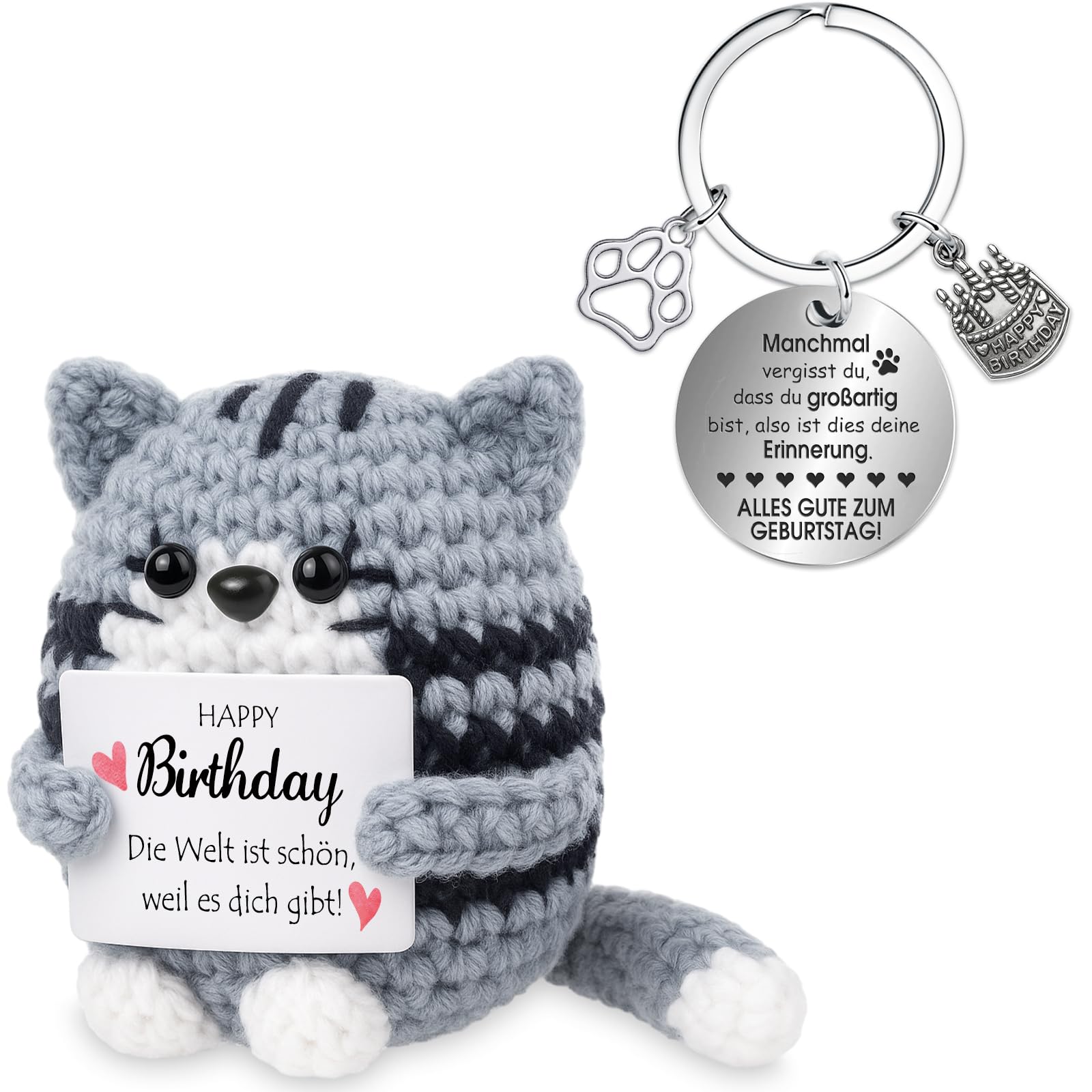 Farbeele Positive Figur und Glücksbringer-Schlüsselanhänger, Pocket Hug, MutmacherGeschenk, Gute Besserung Geschenk, Glücksbringer Prüfung Geschenk, Geburtstagsgeschenk