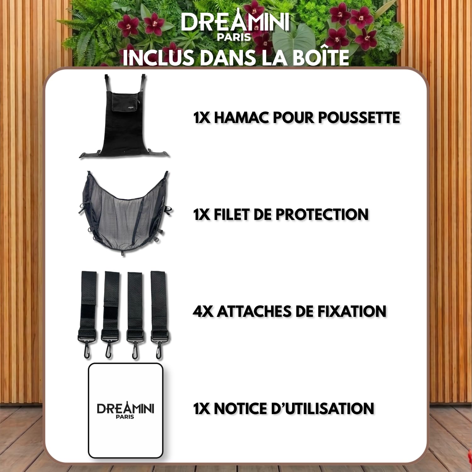 Dreamini Hamac pour Poussette avec Filet de Sécurité – Accessoire Poussette Enfant 2-5 Ans – Compatible avec la Plupart des Poussettes avec Panier Sous-Siège – Alternative Confortable au Buggy Board