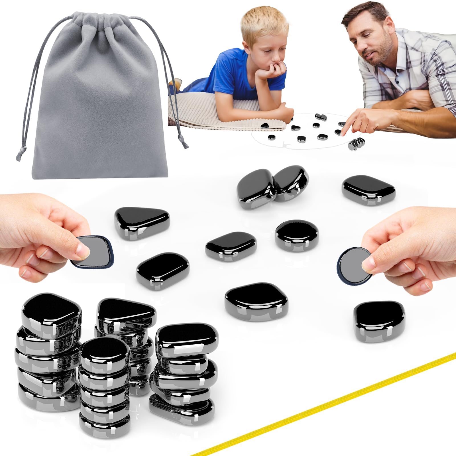 Magnetic Chess Game Set with 20 Magnets & Storage Bag - Fun Strategy Tabletop Game for Kids and Adults, Ideal for Family Game Nights and Parties