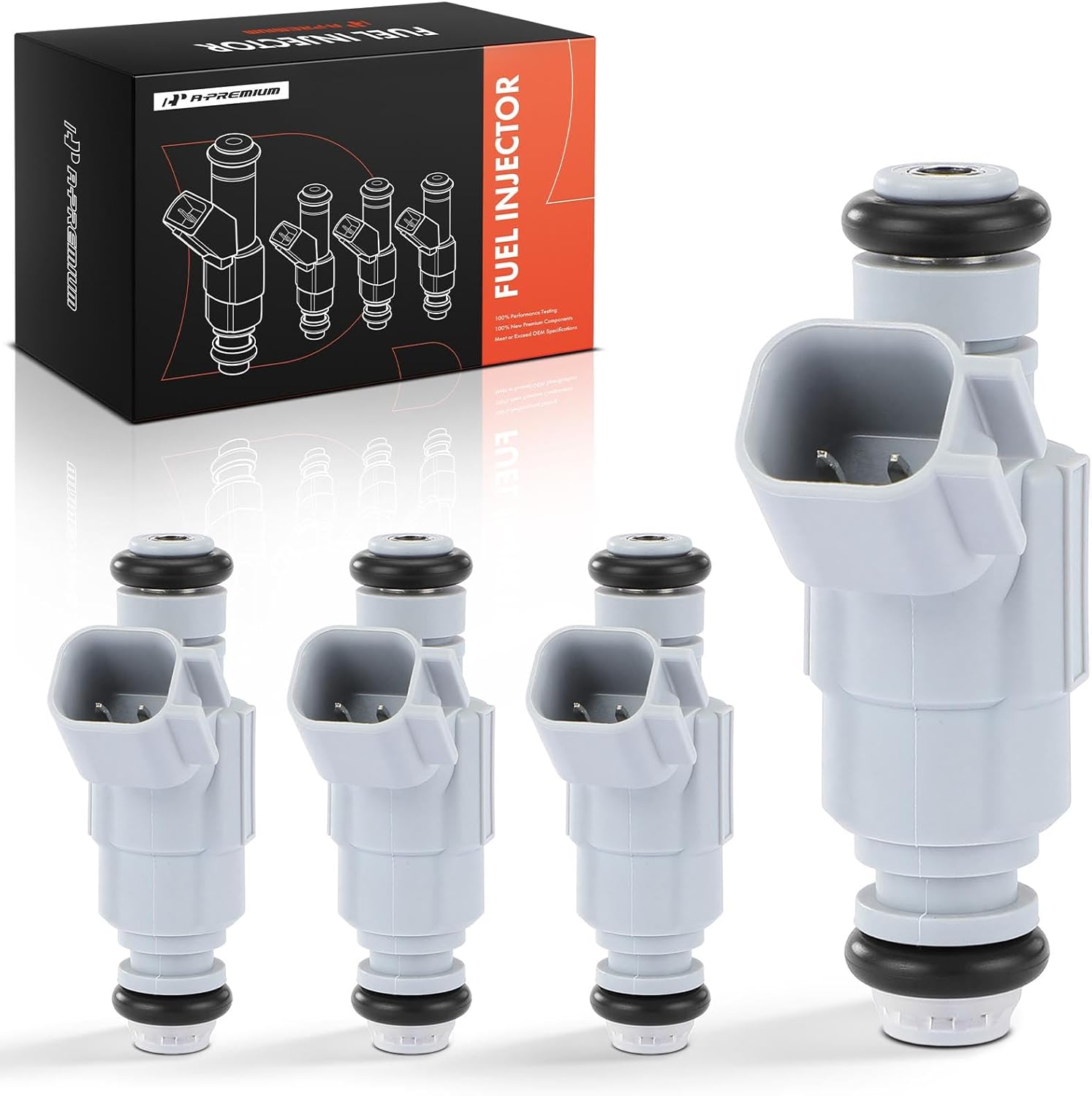 A-Premium Fuel Injectors Set of 4 Compatible with Chrysler Sebring 2001-2004, PT Cruiser 2001-2003, Voyager 2001-2003, Neon 2001 & Dodge Caravan, Neon, Stratus, SX 2.0 & Plymouth Neon, 2.0L 2.4L