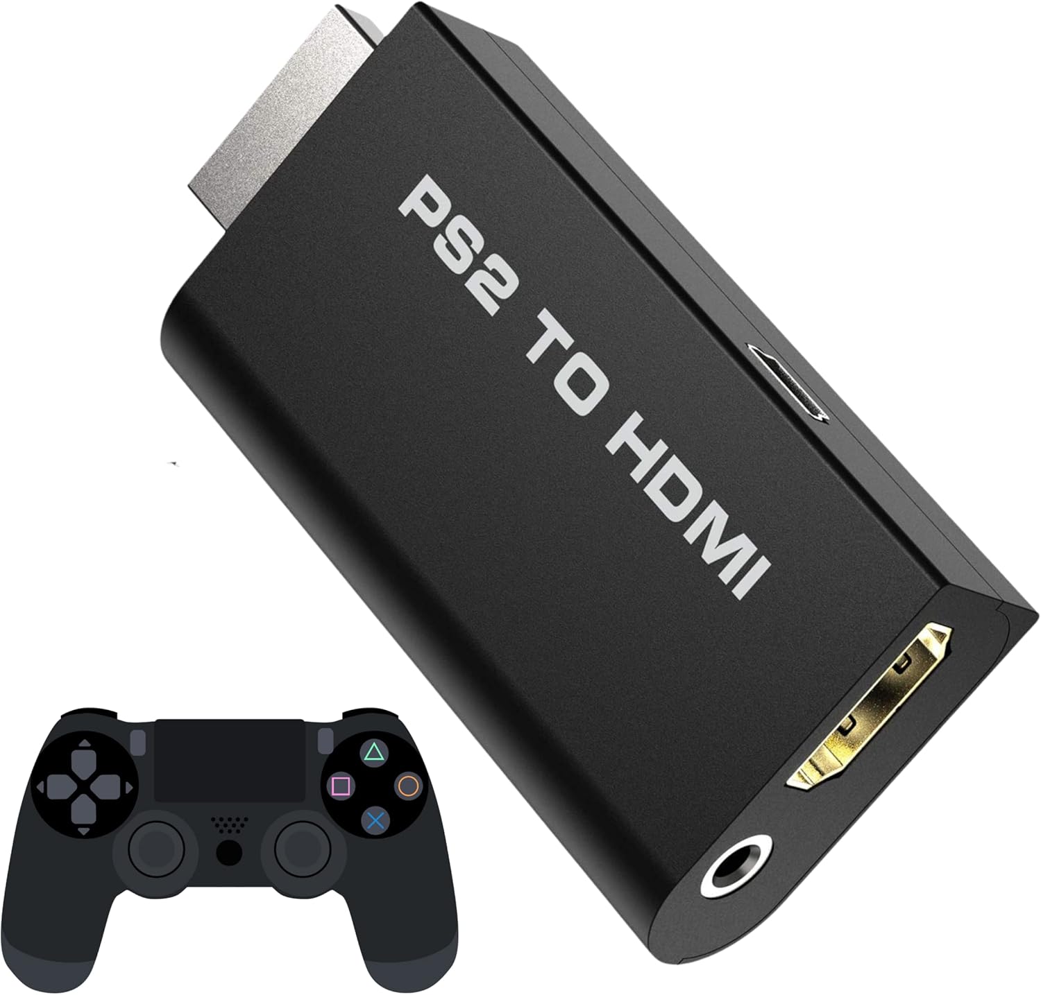 PS2 to HDMI Converter Adapter PS2 to HDMI Video Converter with 3.5mm