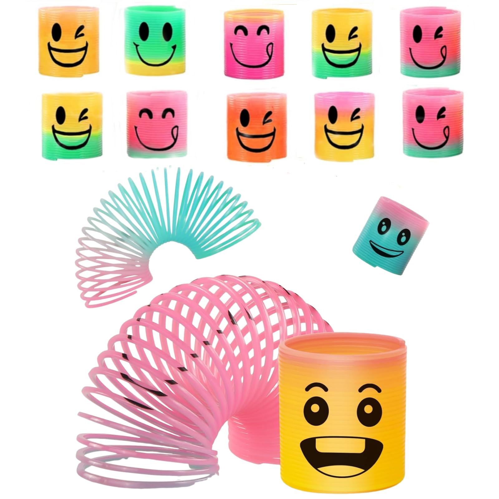 Amazon | YFFSFDC レインボースプリング 可愛い 笑顔 伸縮 スプリング