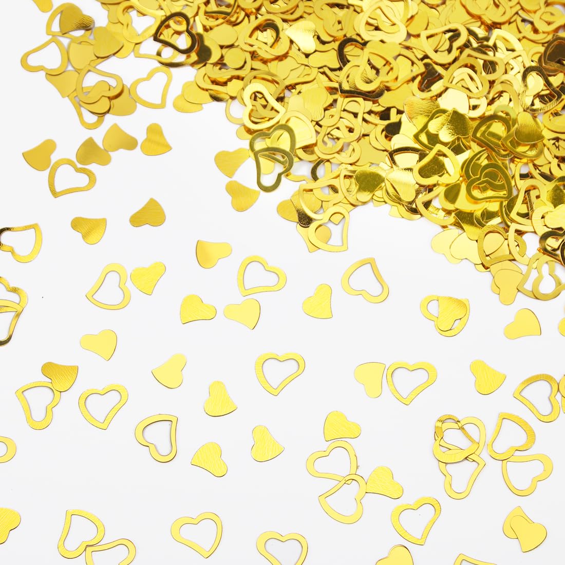 Corazones de confeti de la boda de oro,Glitter mesa de confeti, decoración de la mesa de la boda para el cumpleaños de la boda bautizo Baby Party（Oro）