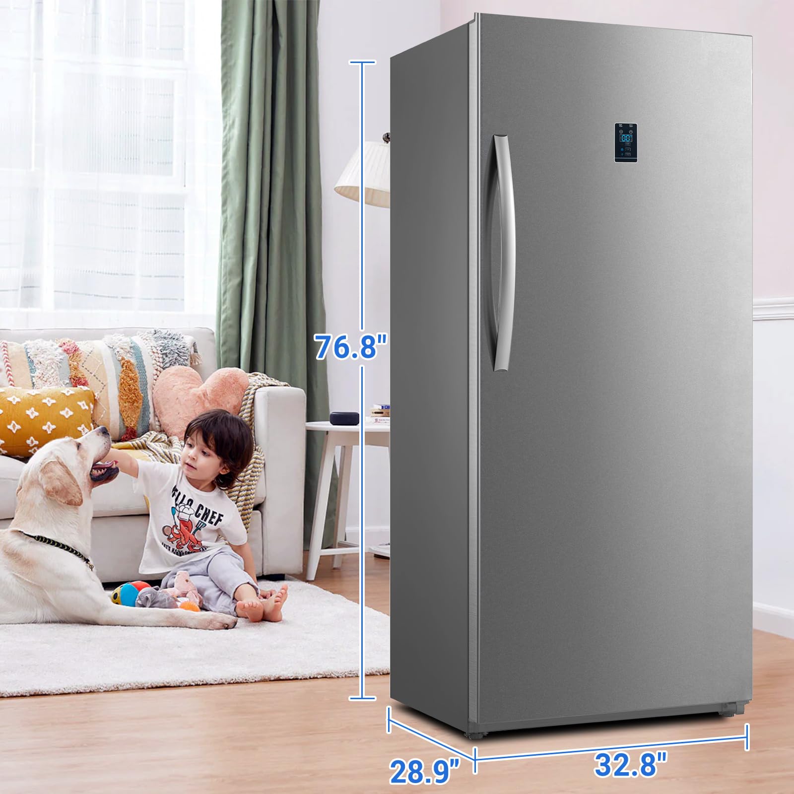 Smad 21 Cu.Ft. Upright Freezer, Convertible Refrigerator Freezer
