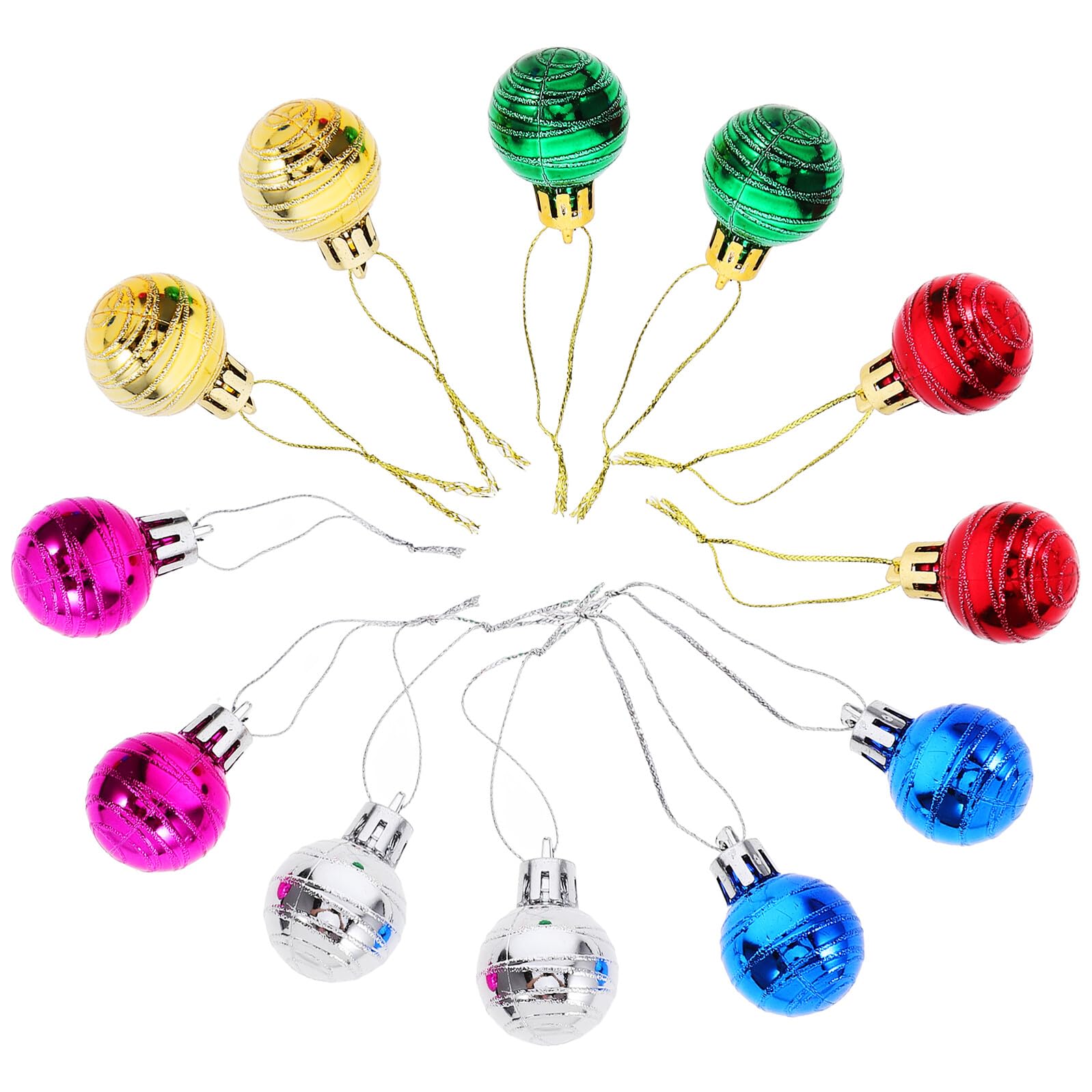 Baluue 12 Stück Weihnachtskugeln 3cm Christbaumschmuck aus Langlebigem Material Bunte Hängedeko für Weihnachtsbaum Party und Wohnraumdekoration