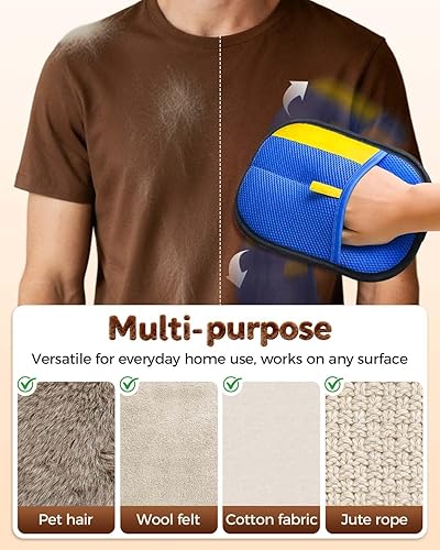 Miniatura 4 de Guante de depilación de mascotas, guante electrostático grueso para eliminar el pelo de mascotas para gatos y perros, guantes de aseo potentes