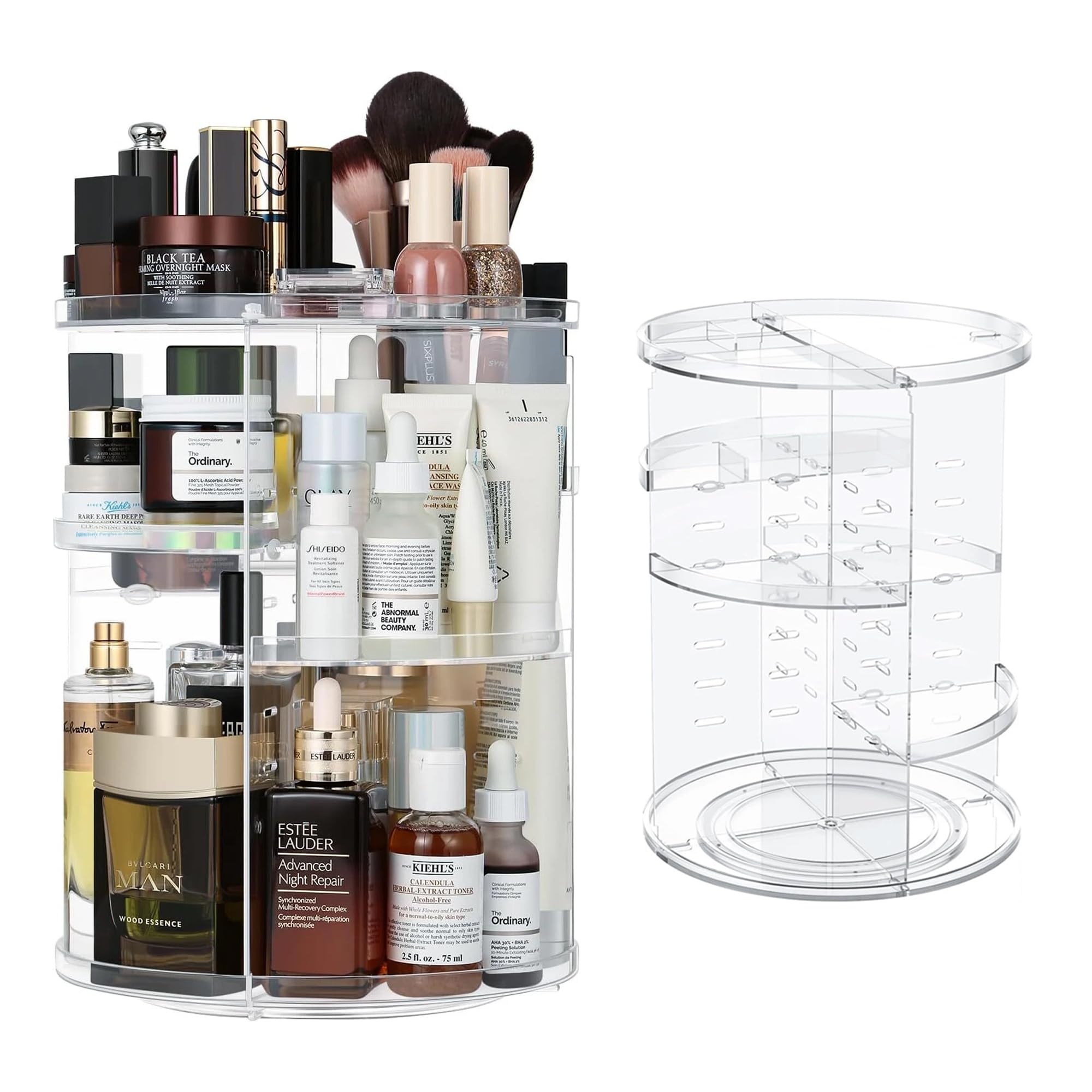 360° Rotating Makeup Organiser With 7 Adjustable Layers – Skincare Organiser