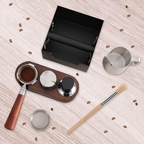 Miniatura 4 de Estación de calibración de expreso, compatible con accesorios de máquina de café expreso de 2.008 in a 2.126 in, soporte de madera para manipulación