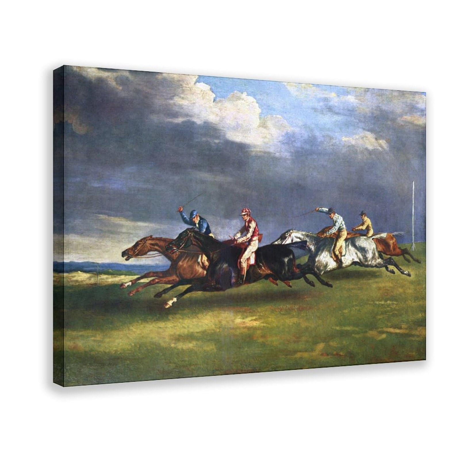 WCYB The Epsom Derby by Théodore Géricault Posters Prints Canvas Deco Paintings Wall Art Frame 12" L X 18" W