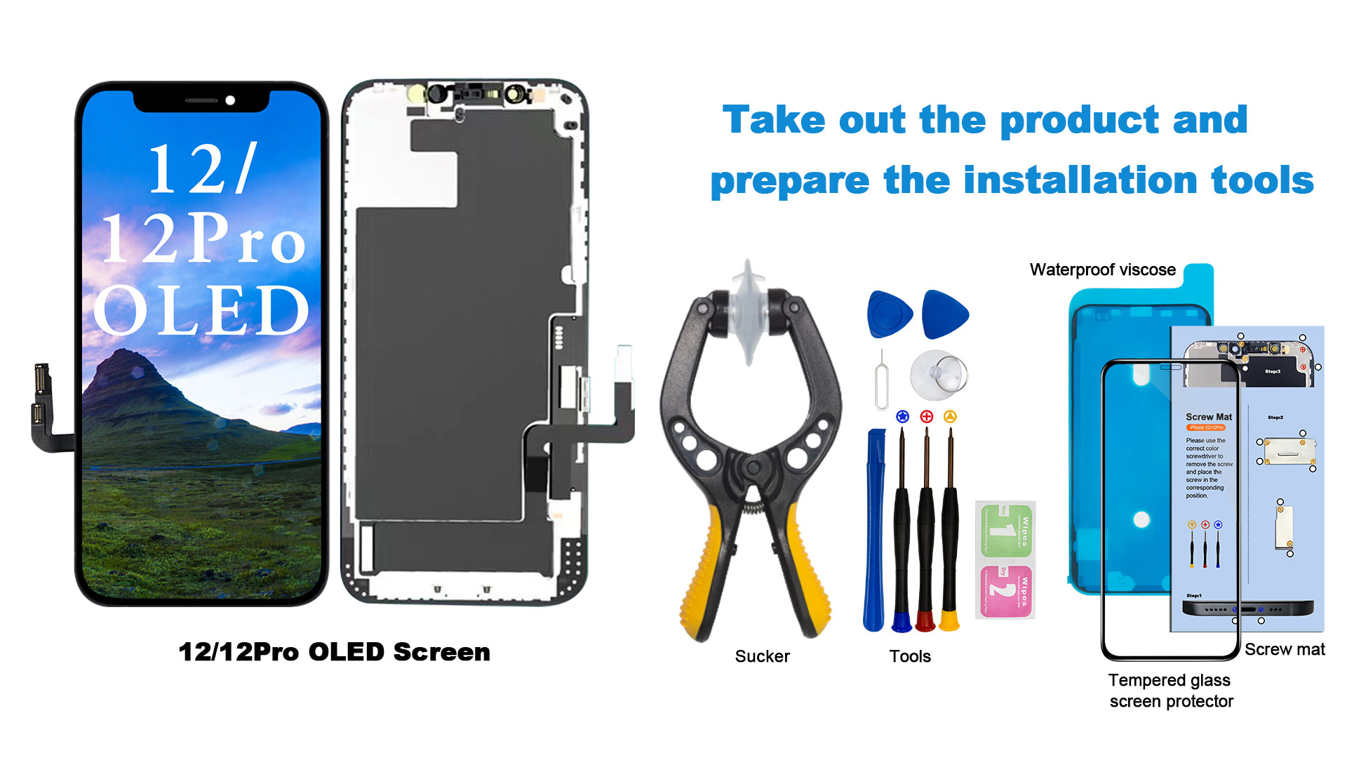 Amazon.com: EFAITHFIX for iPhone 12/12 PRO Screen Replacement OLED