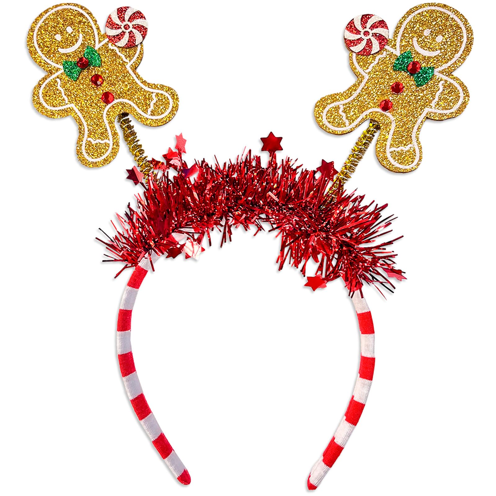 View 1 of [DAMAGED  AT THE TOP] Generic Glitter Gingerbread Man Headband