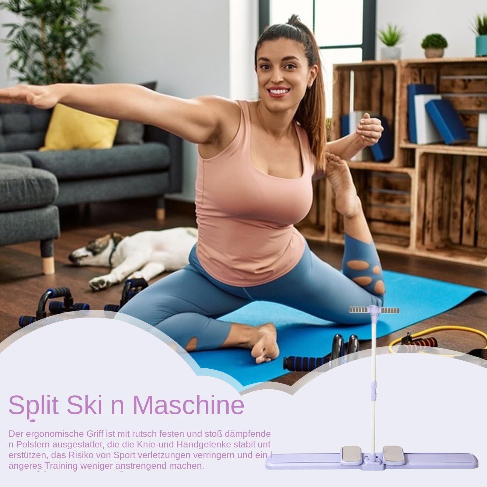 Allenatore da sci, attrezzo pieghevole per allenare le gambe, portatile, per cardio yoga e fitness a casa