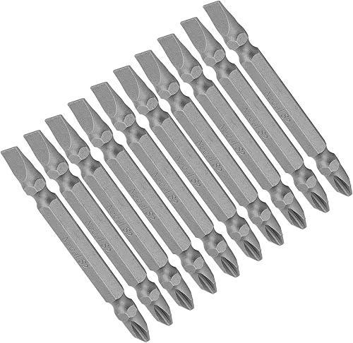 Utoolmart Brocas de destornillador de doble cabeza, SL6* PH2 PhillipsBroca de destornillador de cabeza magnética ranurada, con vástago de 14 de